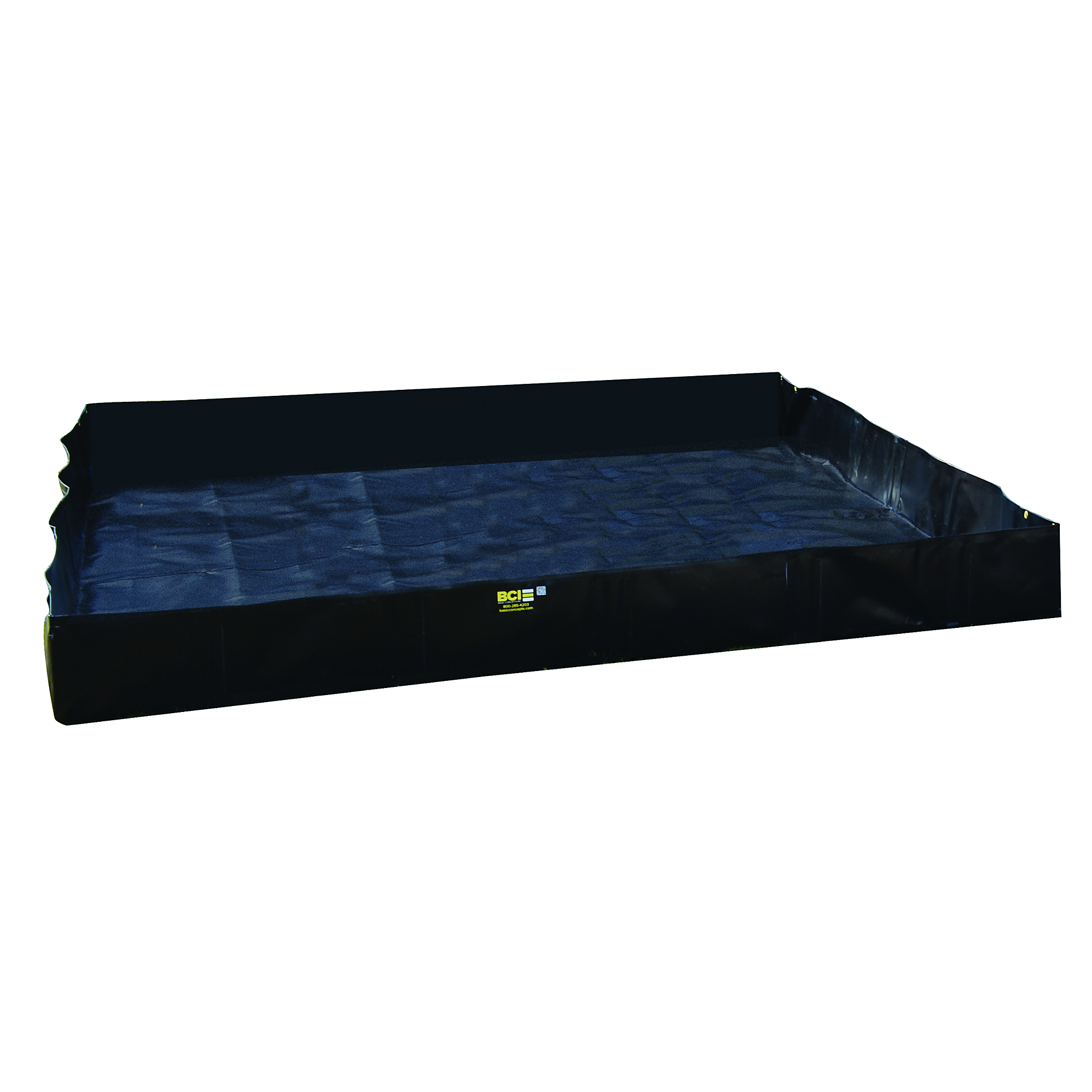 Justrite Spill Berm with Angle Brackets — 10ft. x 10ft. x 12in., 748 Gallon Capacity, QuickBerm, Black, Model# 28071